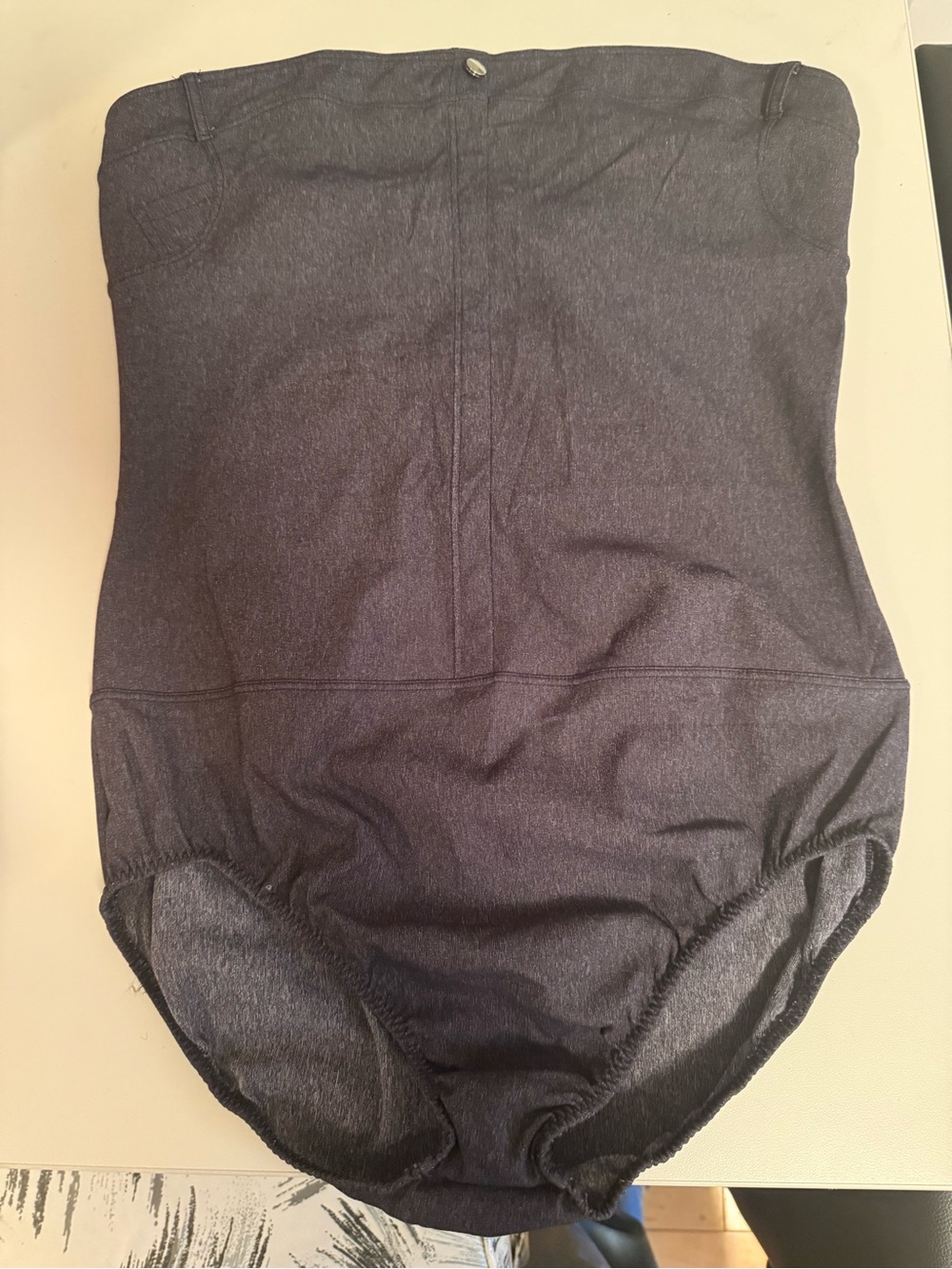 CHANEL Charcoal Gray Knit Top with Logo Tag size 44